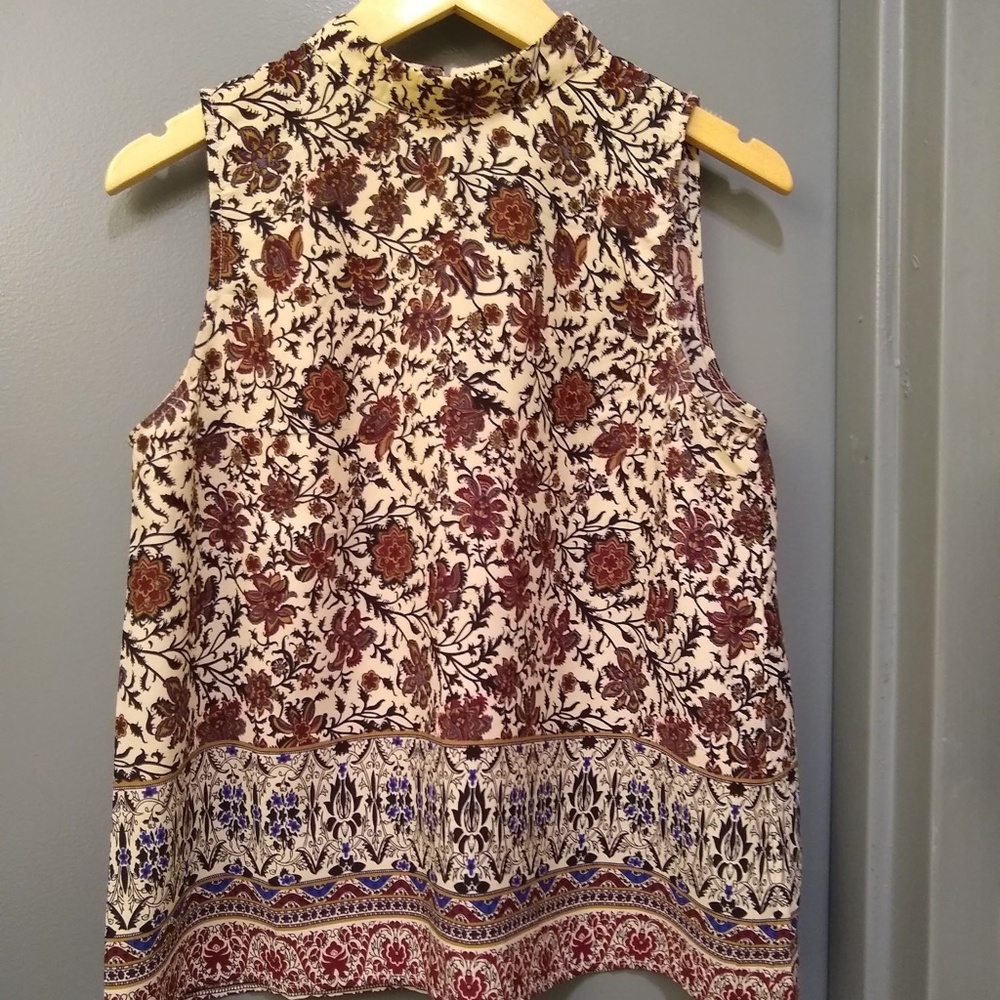 High Neck Paisley Blouse